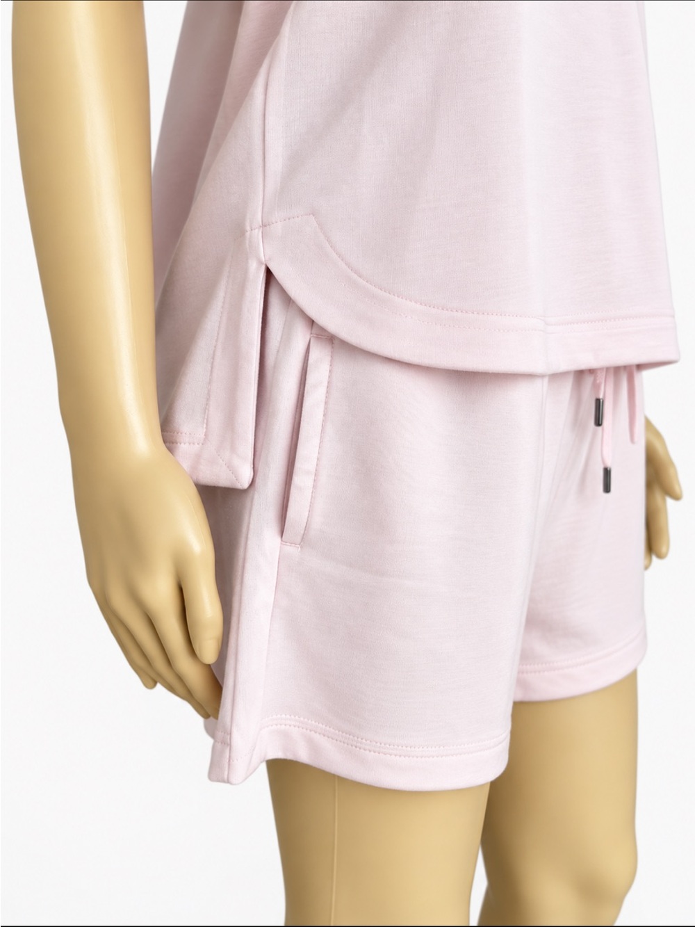 MEMBERS MARK WOMENS Short Sleeve Knit Pajama/Lounge Short Set/Pink/Pockets 😍 - Picture 5 of 6